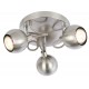 Modern 3 Way Retro Round Globe Satin & Chrome Bar Ceiling Spotlight by UKEW®