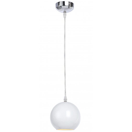 Single Ceiling Small Dome Pendant Light Fitting Gloss White Finish E27