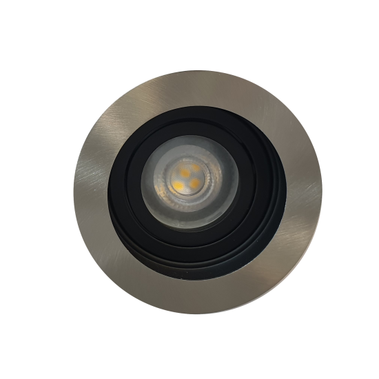 Premium Ceiling GU10 Round Tilt Downlight Spotlight in Satin Edge Finish