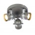 Retro Type GU10 3 Way Round Base Ceiling Spotlight Grey and Chrome Finish