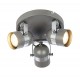 Retro Type GU10 3 Way Round Base Ceiling Spotlight Grey and Chrome Finish
