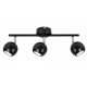 Round Ball 3 Way Adjustable Straight Bar Ceiling Surface Light Fitting Black Colour Finish