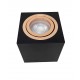 Surface Mount Ceiling Round GU10 Downlight Spotlight Black and Rose Gold Finish