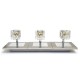 Triple 3 Way Upright Double Glass Cubed Interior Wall Light