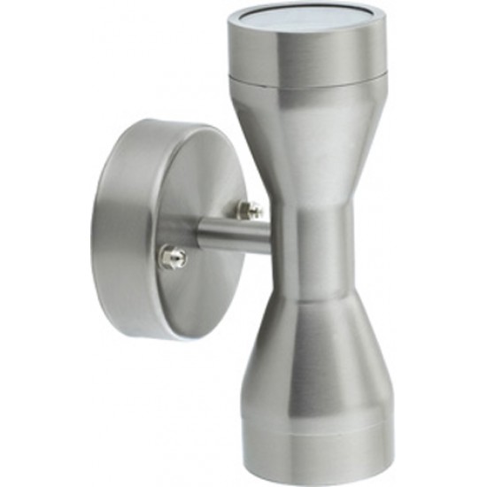 UKEW®  Cone Shape Twin up down Wall Light Stainless Steel Finish IP44 