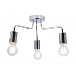 Vintage 3 Way Arm Ceiling Light Flush Mount in Chrome Finish 